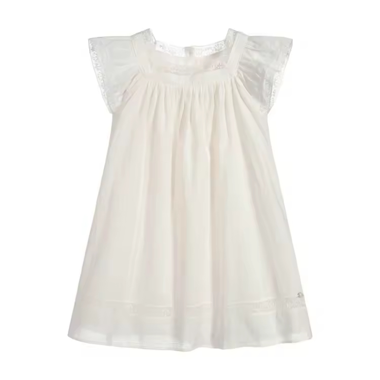 girls flower white dress