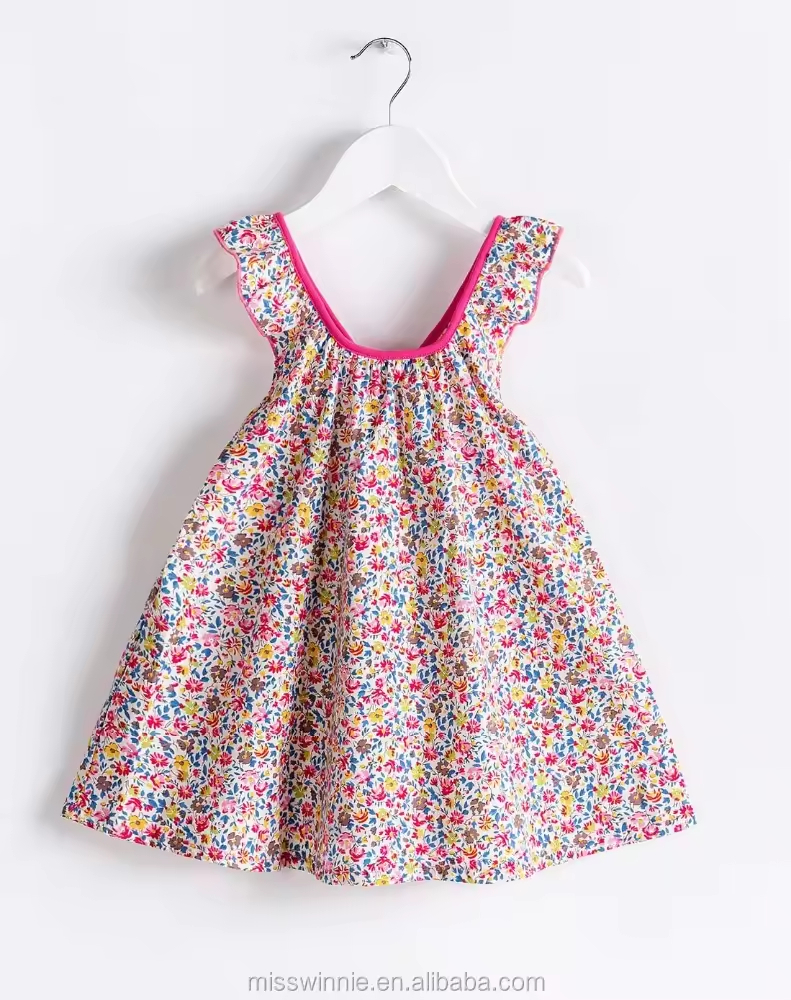 OEM Lovely Girls Baby Dress Pictures pink Bowknot Latest Children Dress Designs Fancy