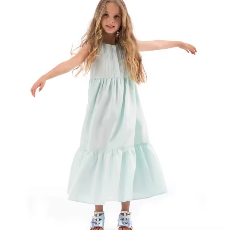 2024 New Model Girl Dress Short Sleeve Fancy Dresses for Girls of 10 Years Old