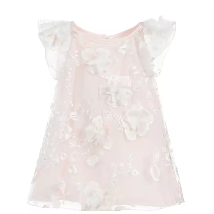 OEM Custom Made Girl Dress Cotton Flower Lace Sleeveless Kids Summer Casual Dress Design Wholesale