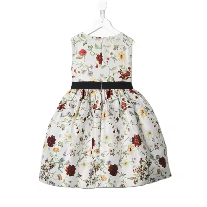 OEM Children Girl Dress Woven Fabric Floral Sleeveless Kids Clothes Manufacturer Casual Style