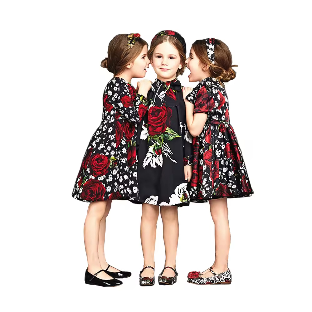 Child Sisters Flower Dresses Matching collection Customized by Gaoteng Company